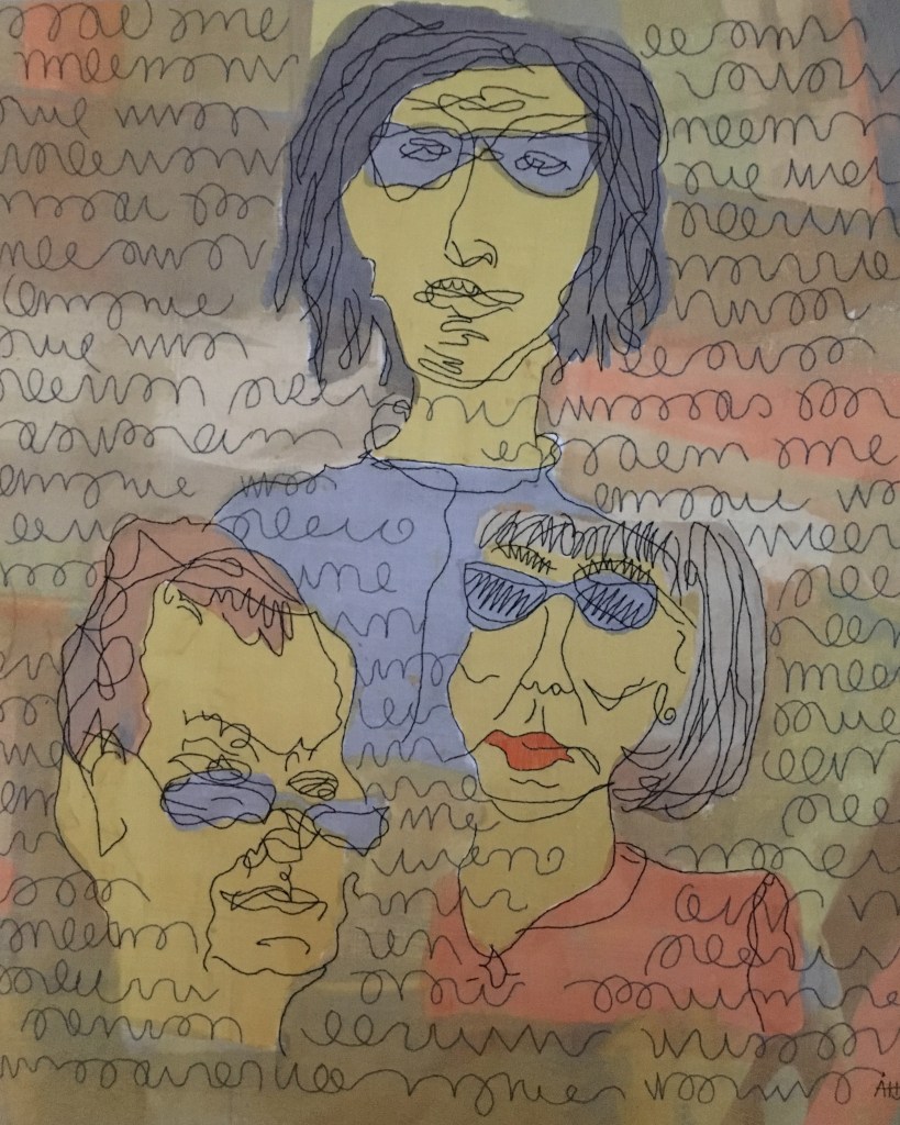 Blablabla
Screentryck med pappersschabloner och broderi
SÅLD